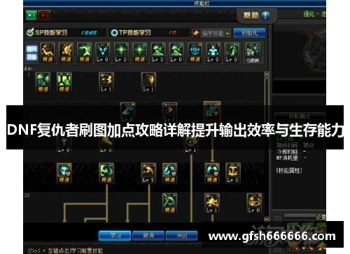 DNF复仇者刷图加点攻略详解提升输出效率与生存能力